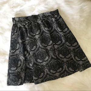 Black & White Lace Pattern Miami Skirt